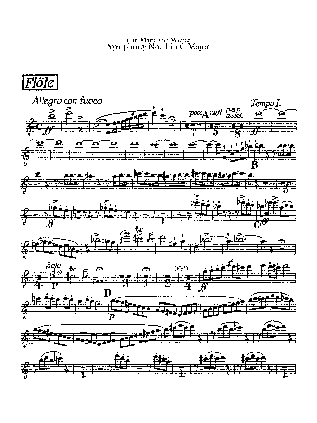 Скерцо Карл Мария фон Вебер флейта