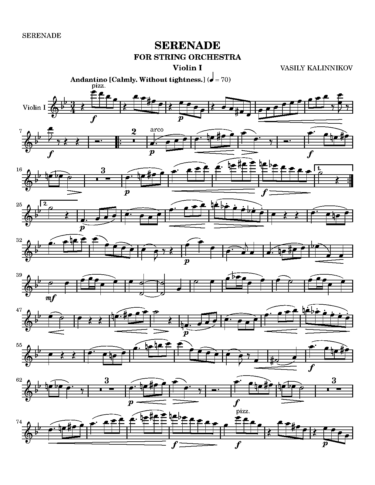 Serenade for Strings (Kalinnikov, Vasily) IMSLP