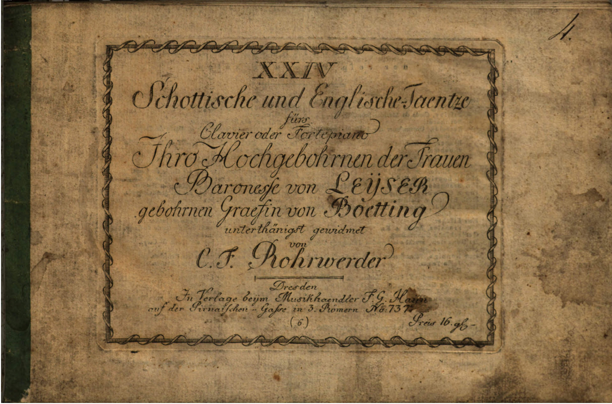 XXIV Schottische und Englische Taentze fürs Clavier oder Fortepiano