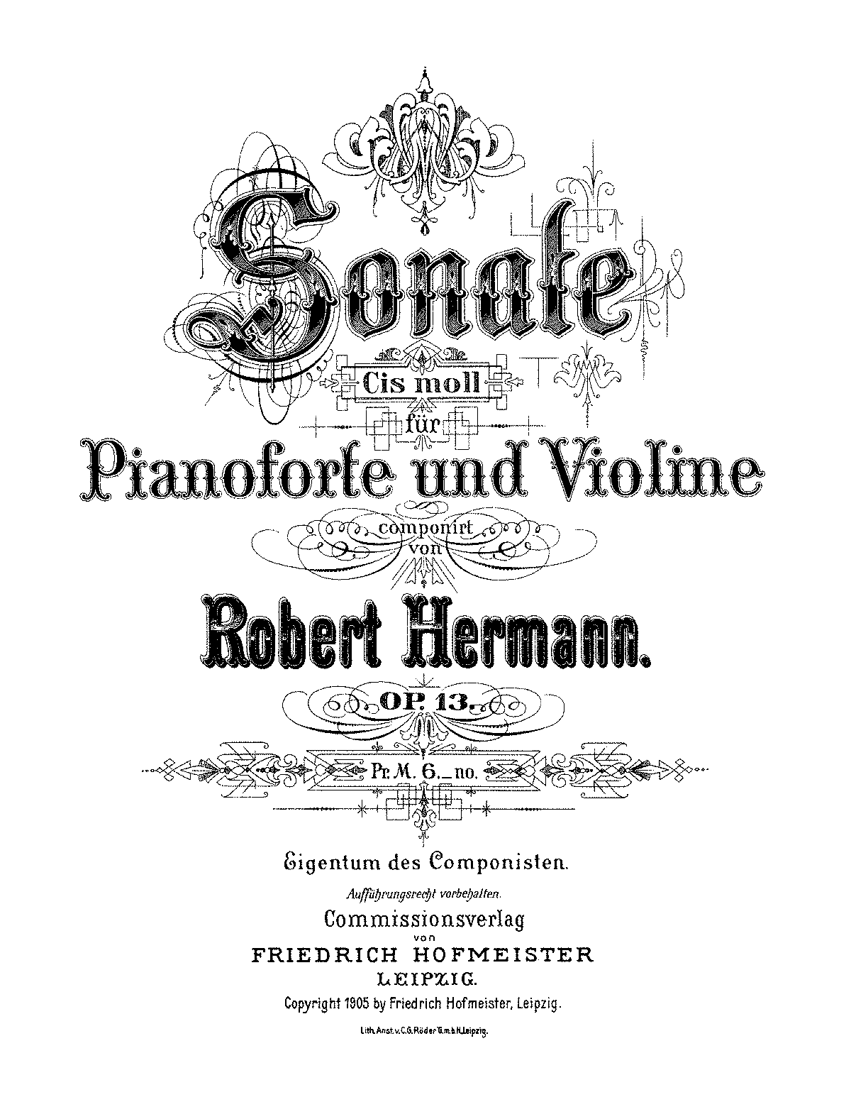 Violin Sonata, Op.13 (Hermann, Robert) - IMSLP