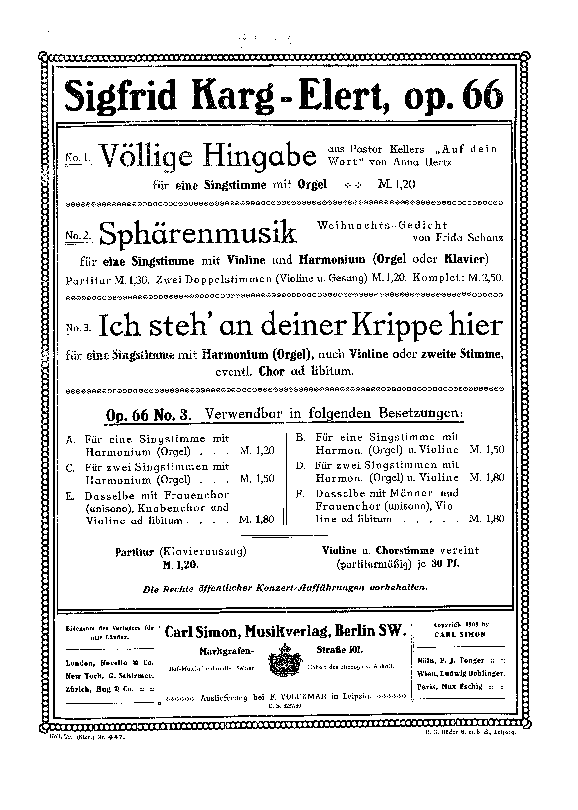 3 Geistliche Gesänge