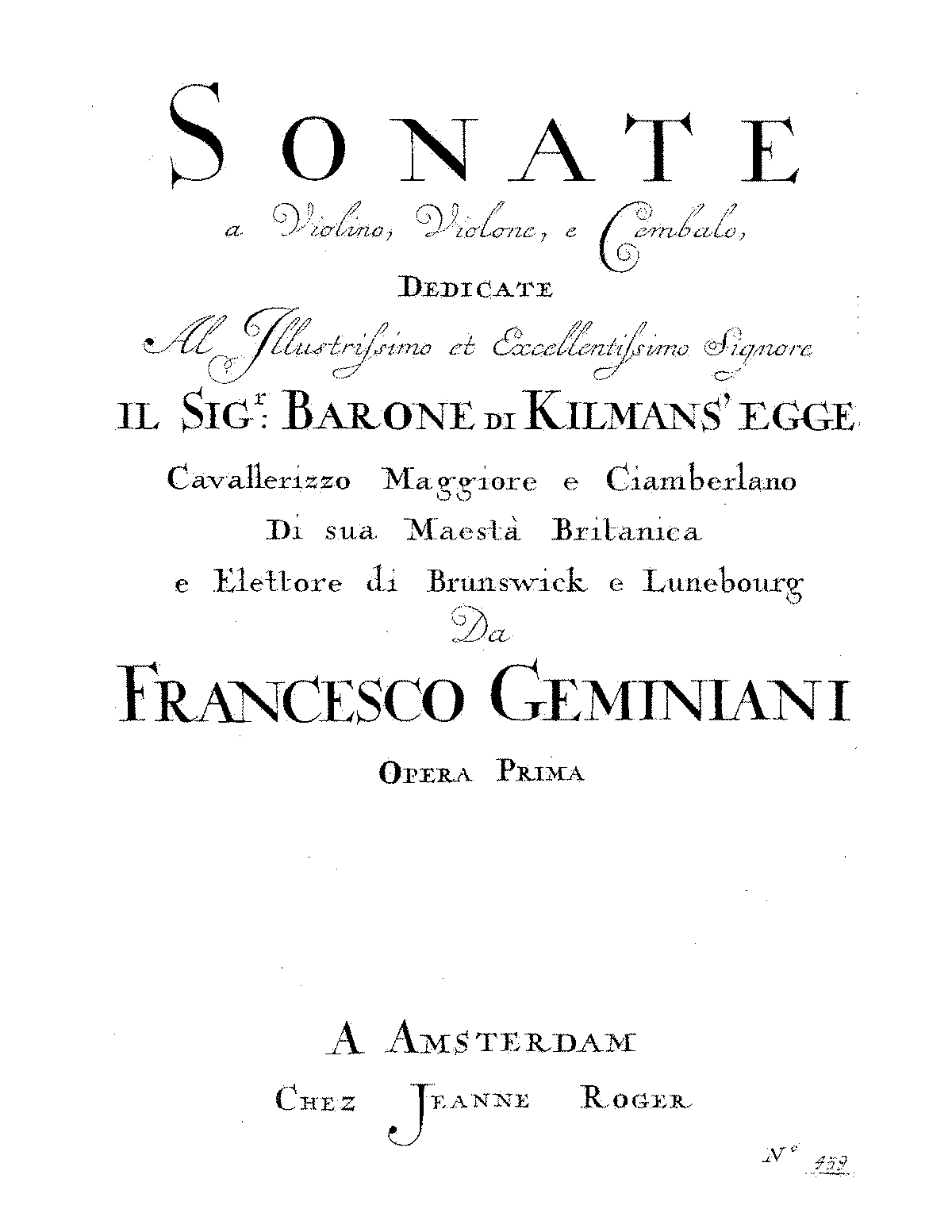 12 Violin Sonatas, Op.1 (Geminiani, Francesco) - IMSLP: Free Sheet ...