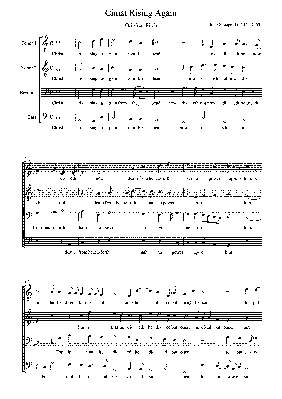 Christ Rising Again (Sheppard, John) - IMSLP