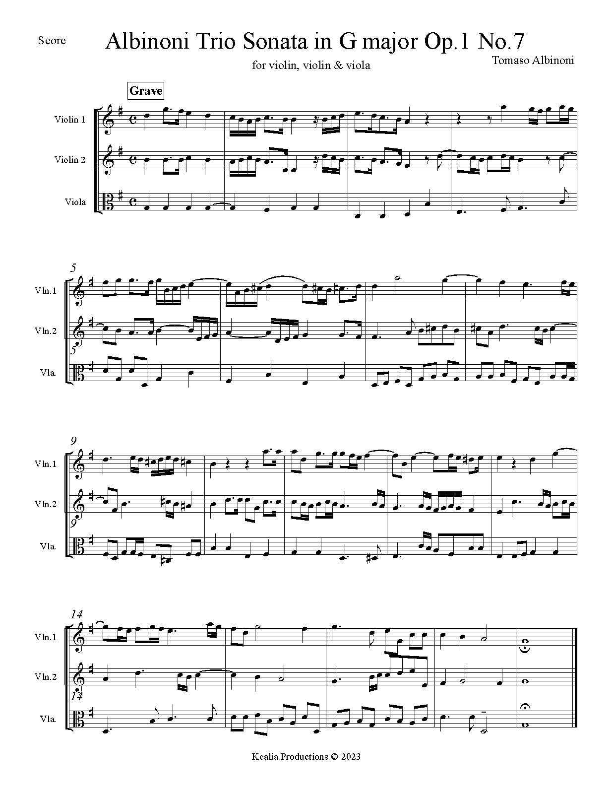 Trio Sonata in G major