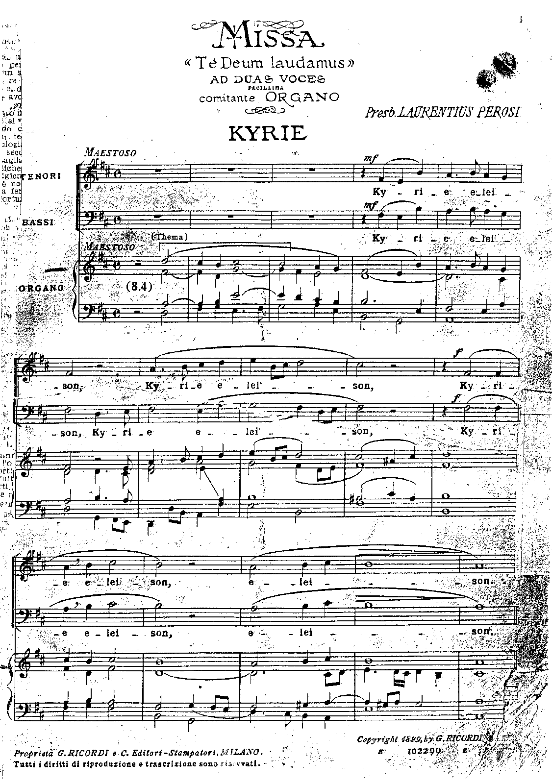 in pdf music sheet free Lorenzo)  Free Laudamus Deum (Perosi, Te Missa  IMSLP: