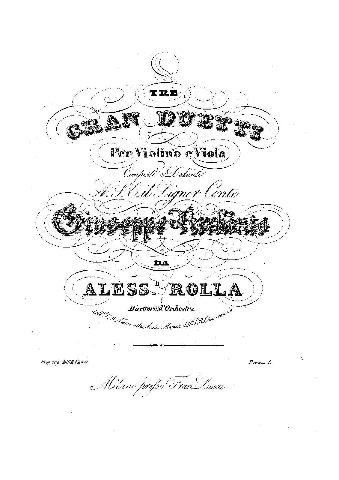 3 Grand Duos for Violin and Viola