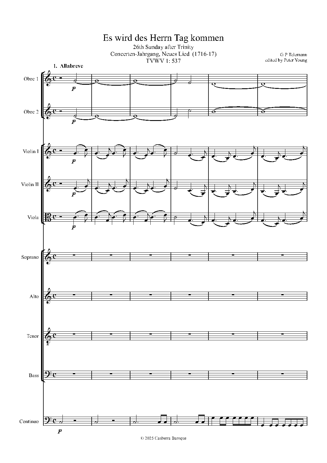 Es wird des Herrn Tag kommen, TWV 1:537