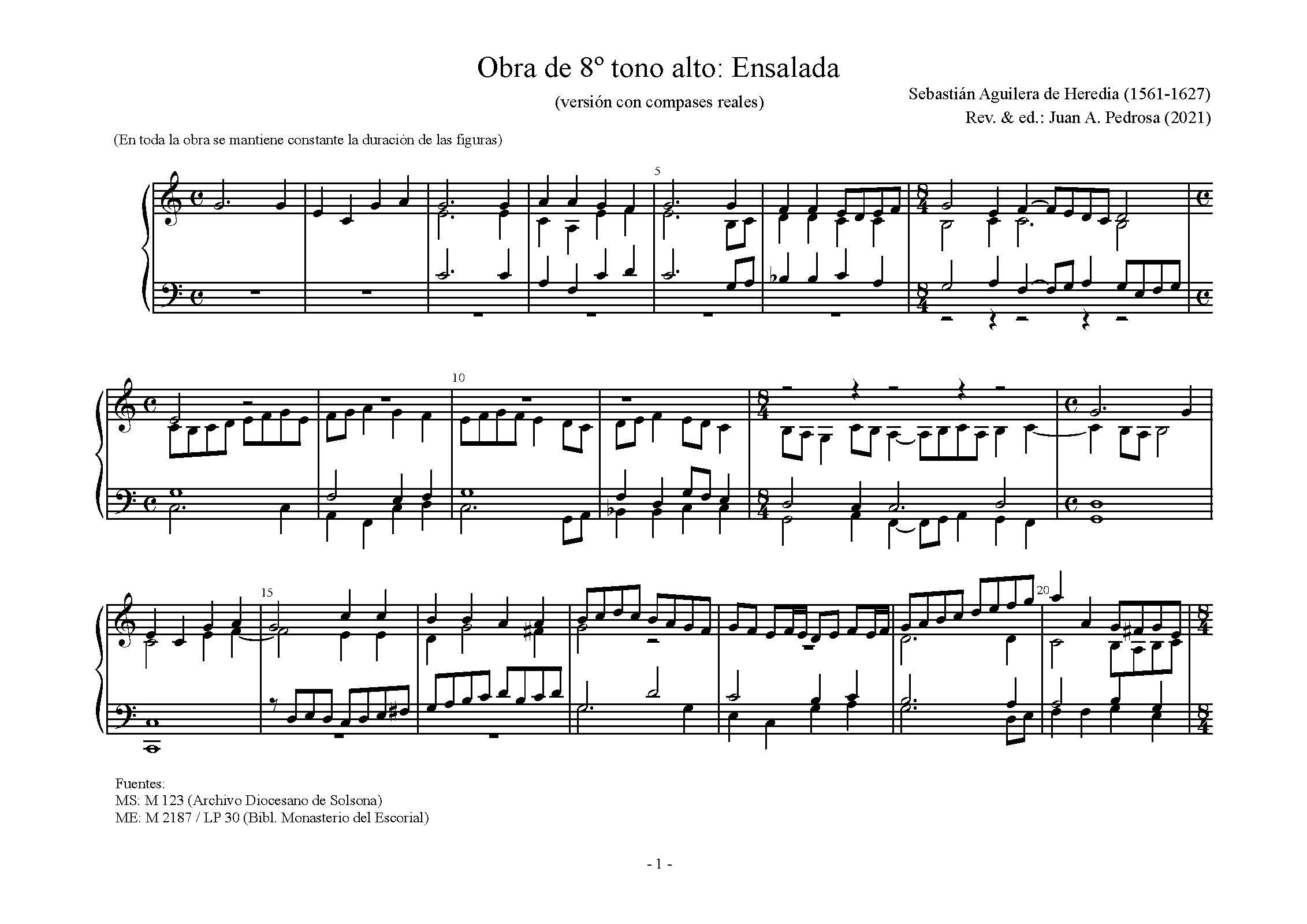 Obra de 8º tono alto Ensalada (Aguilera de Heredia, Sebastián) IMSLP