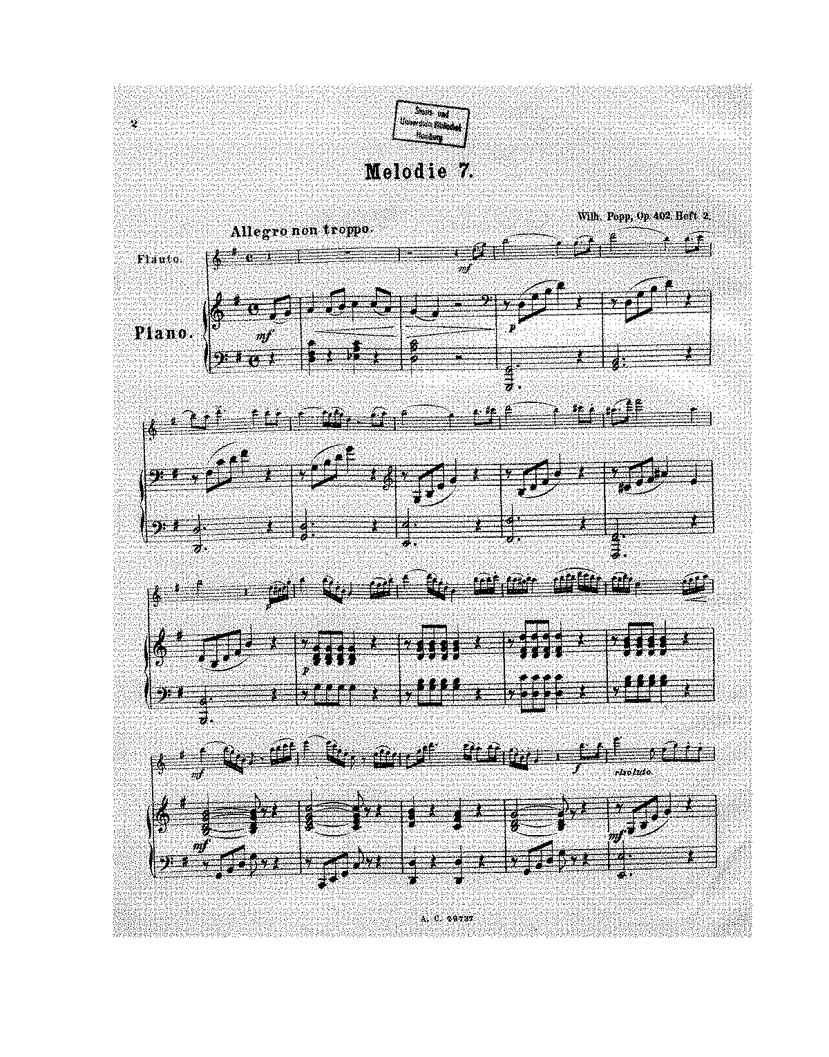 10 Melodien, Op.402 (Popp, Wilhelm) - IMSLP: Free Sheet Music PDF Download