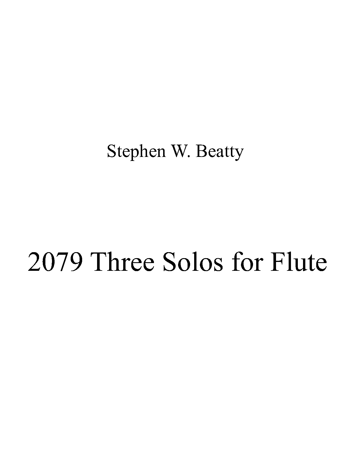 Three Solos for Flute