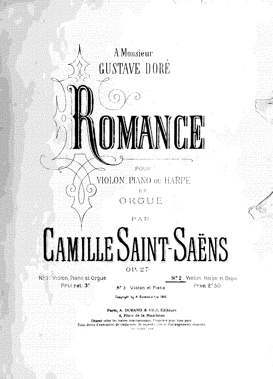Romance, Op.27 (Saint-Saëns, Camille) - IMSLP: Free Sheet Music PDF ...