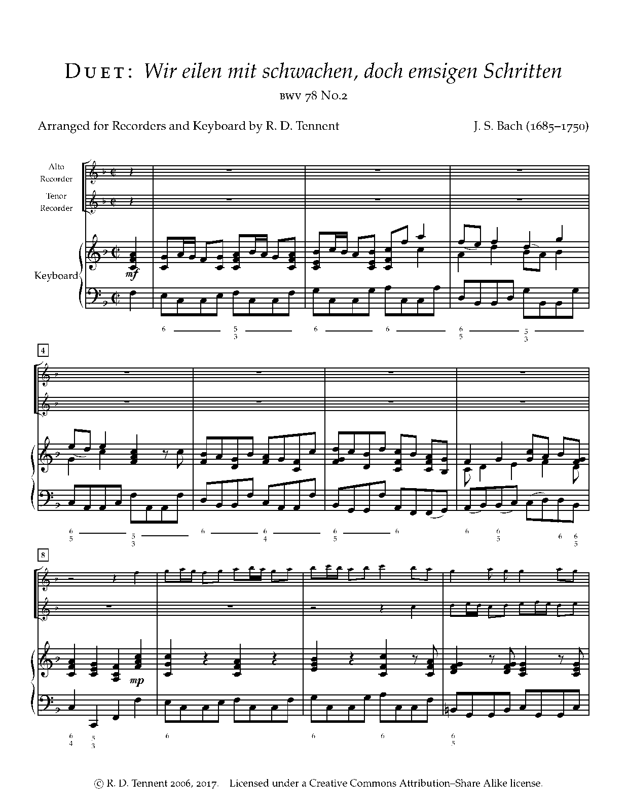 Jesu, der du meine Seele, BWV 78 (Bach, Johann Sebastian) IMSLP