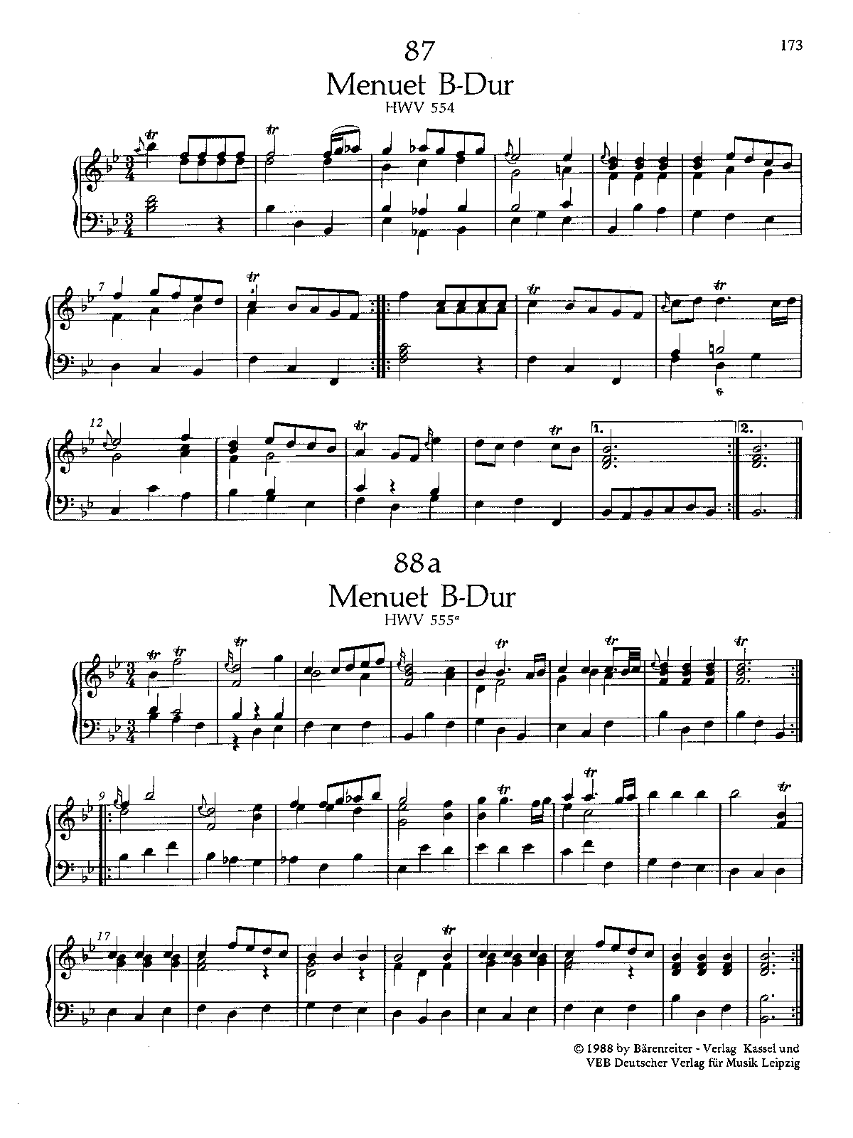 Minuet in B flat major