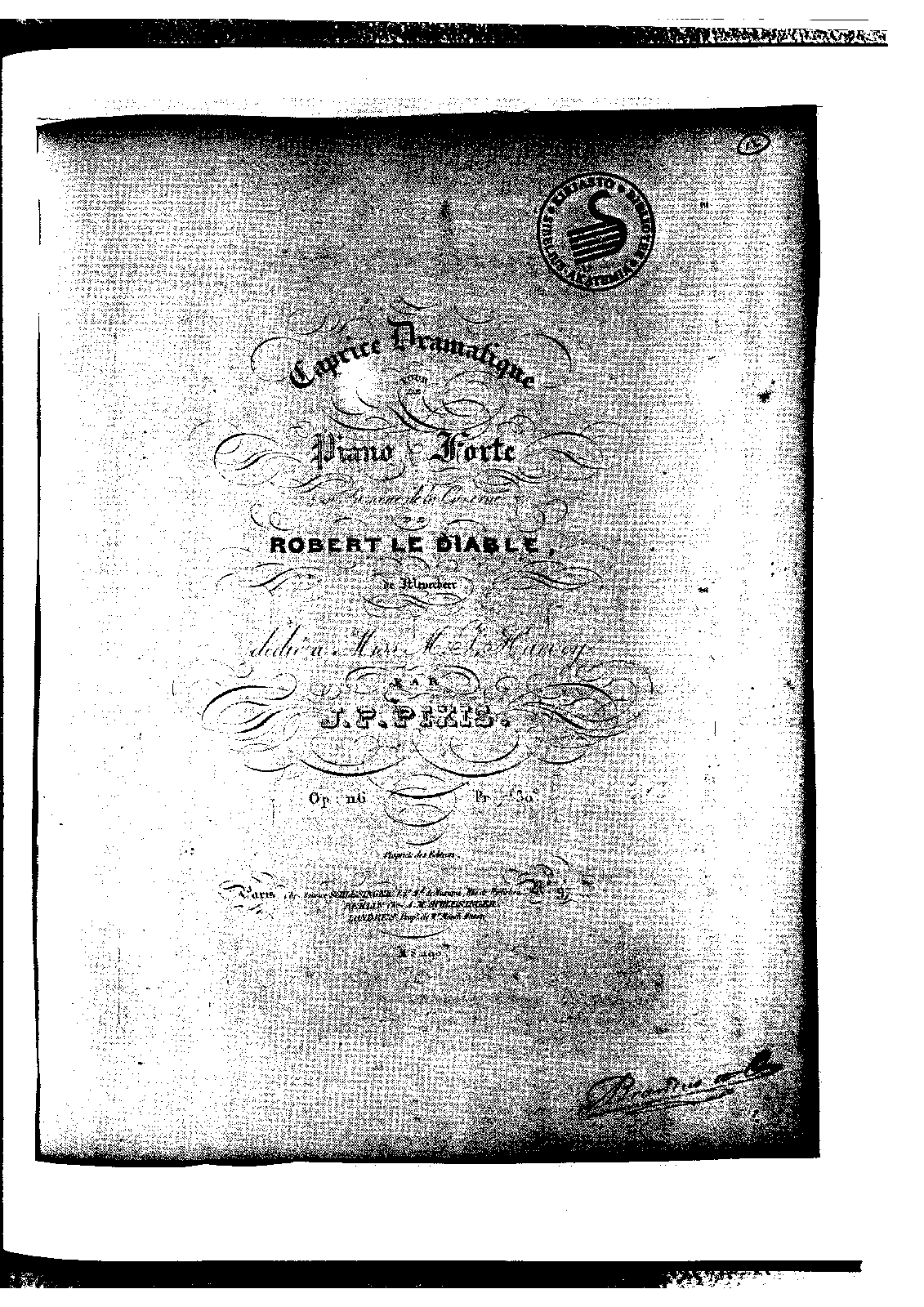 Caprice dramatique sur 'Robert le diable', Op.116 (Pixis, Johann Peter