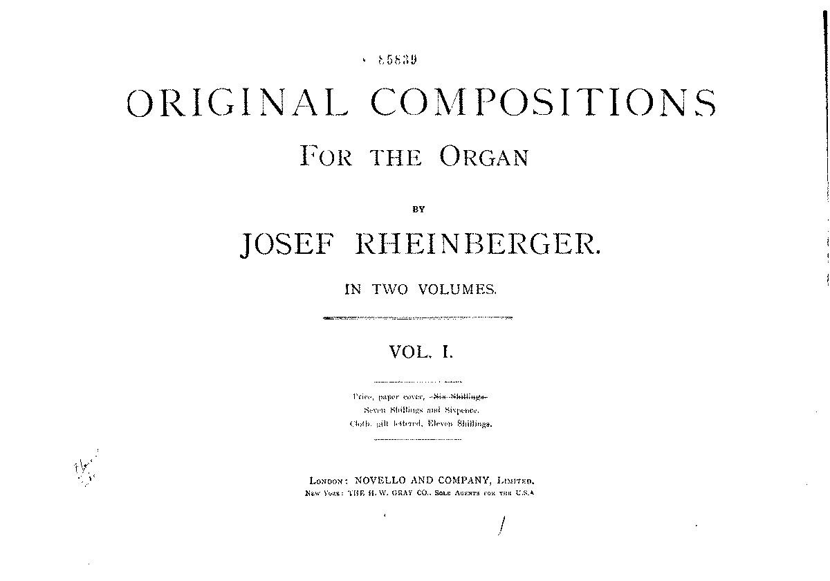 Original Compositions For The Organ (Rheinberger, Josef Gabriel) - IMSLP