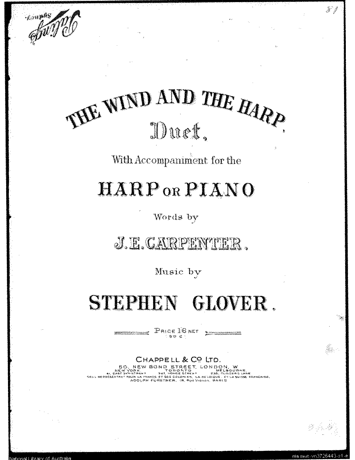 The Wind and the Harp (Glover, Stephen Ralph) - IMSLP