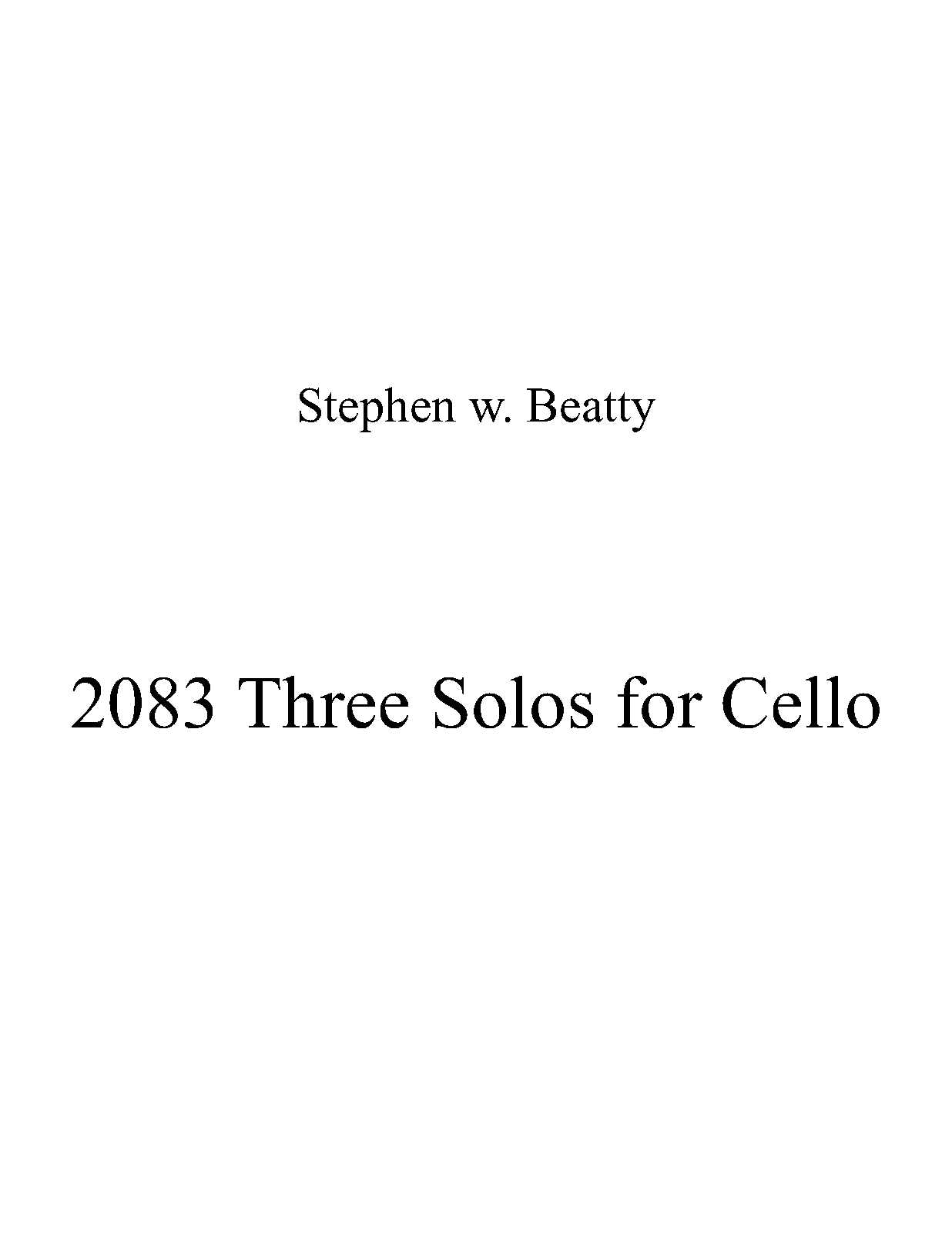 Three Solos for Cello
