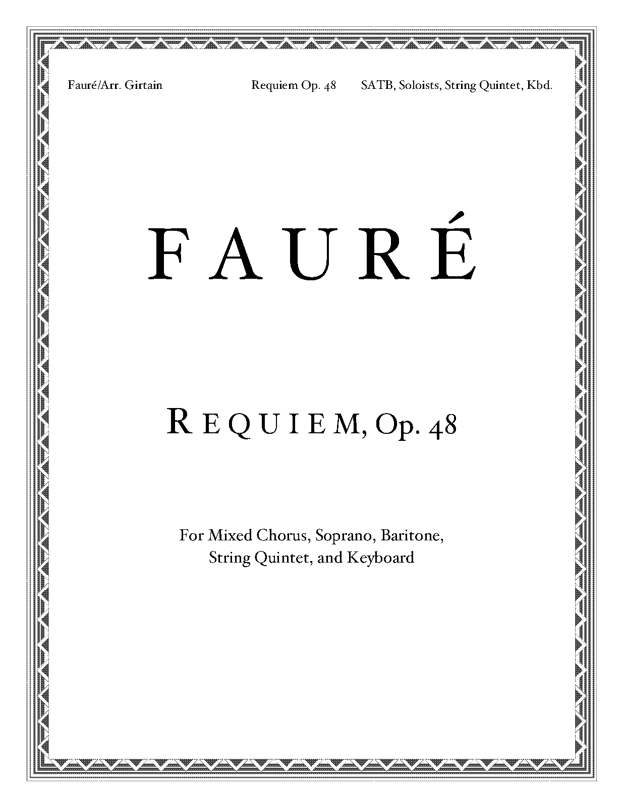 Requiem, Op.48 (Fauré, Gabriel) - IMSLP: Free Sheet Music PDF Download