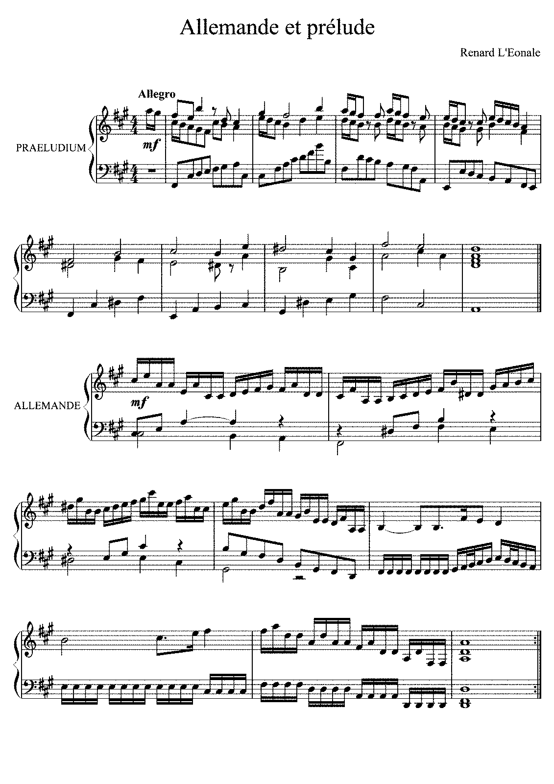 Allemande et prélude (L'Eonale, Renard) - IMSLP