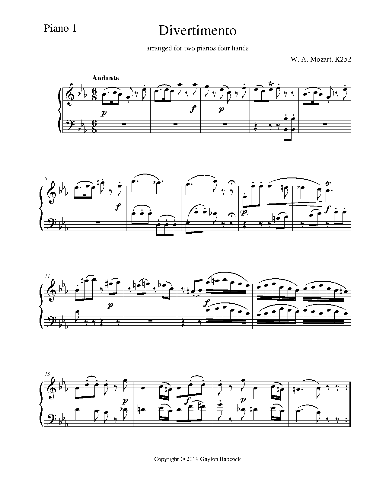 Divertimento in Eflat major, K.252∕240a (Mozart, Wolfgang Amadeus) IMSLP