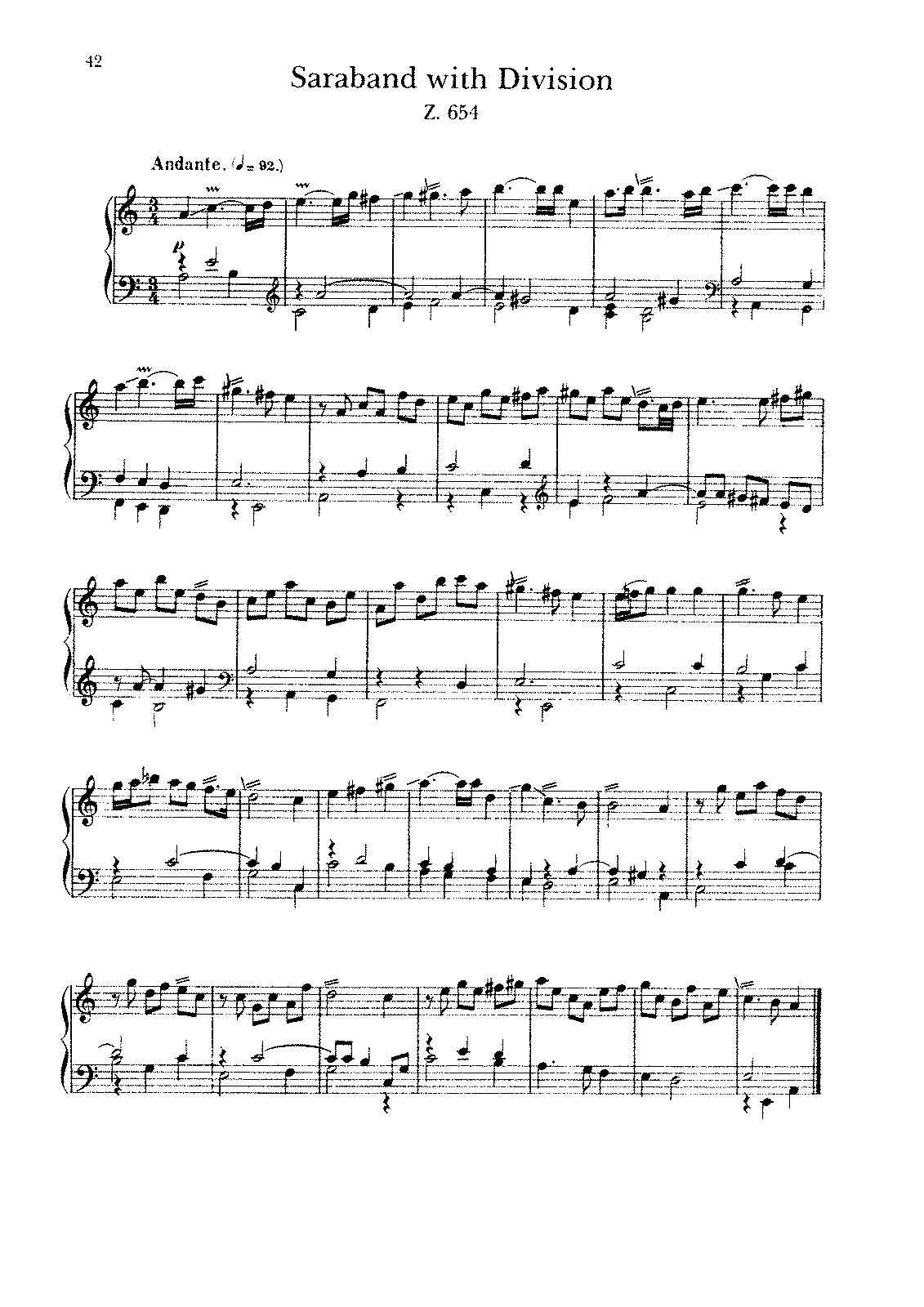 Saraband with Division, Z.654 (Purcell, Henry) - IMSLP