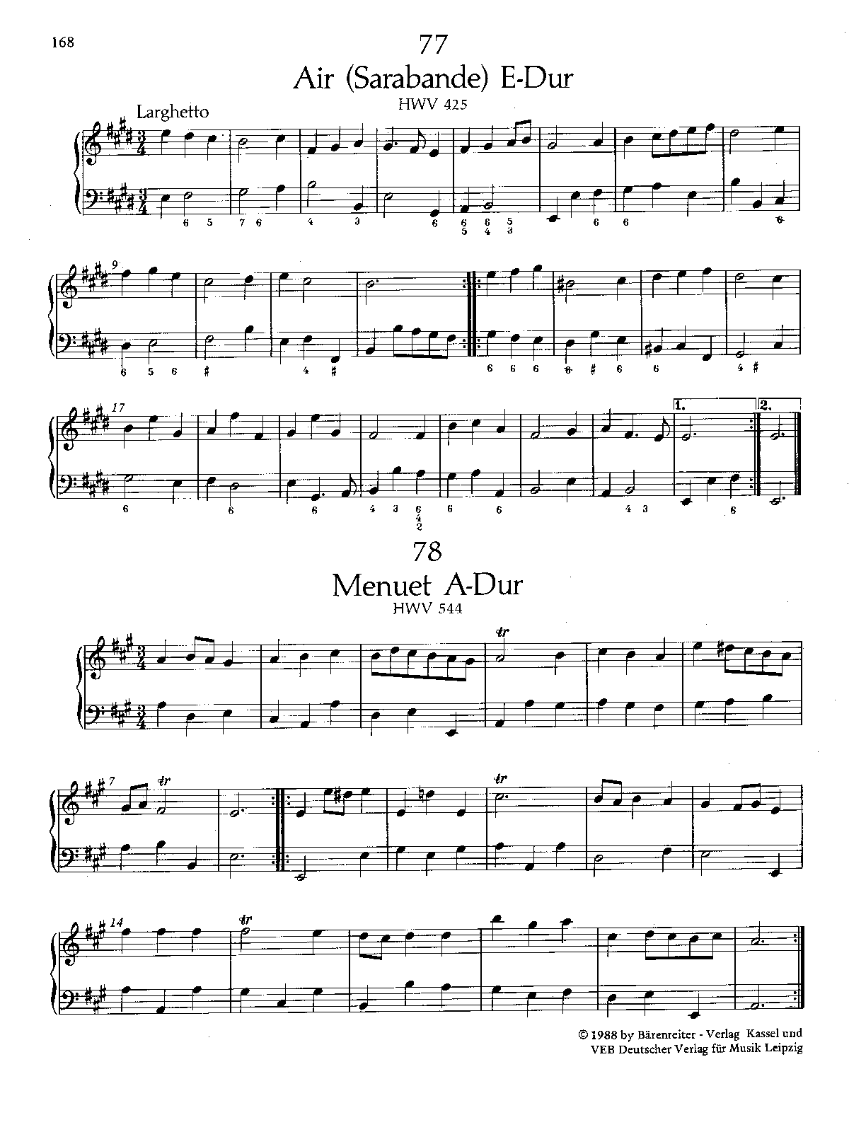 Minuet in A major, HWV 544