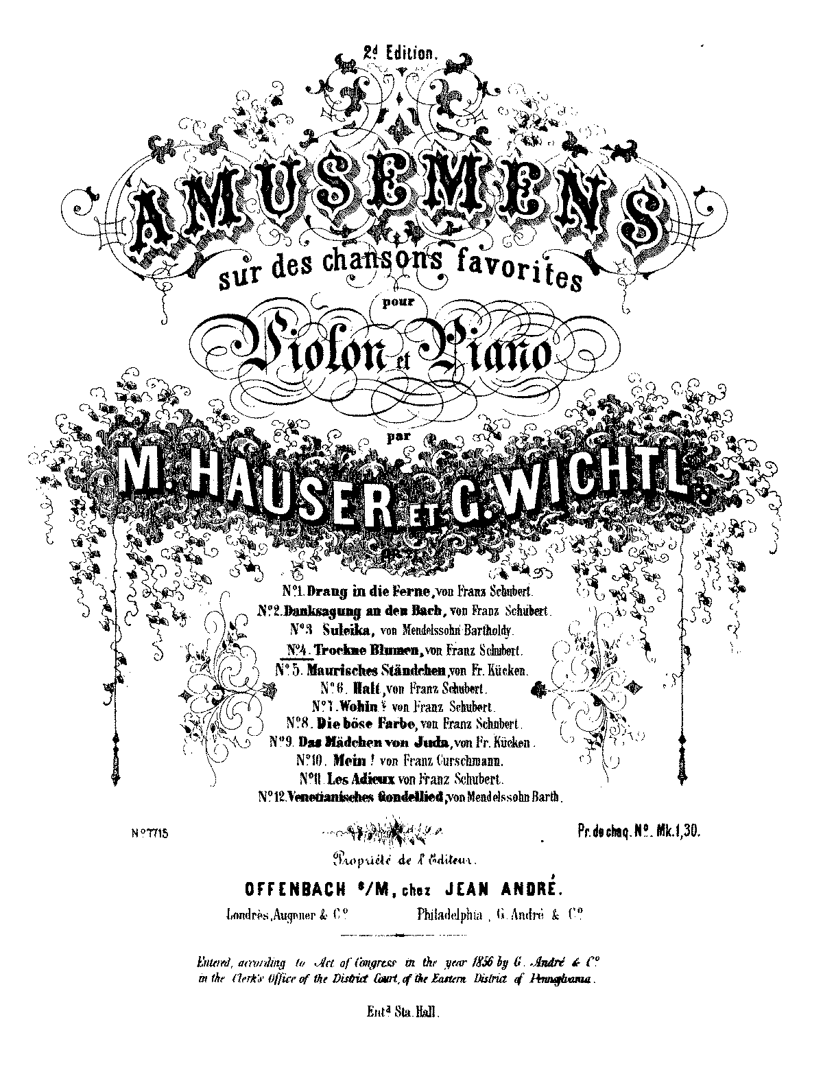 Die schöne Müllerin, D.795 (Schubert, Franz) - IMSLP