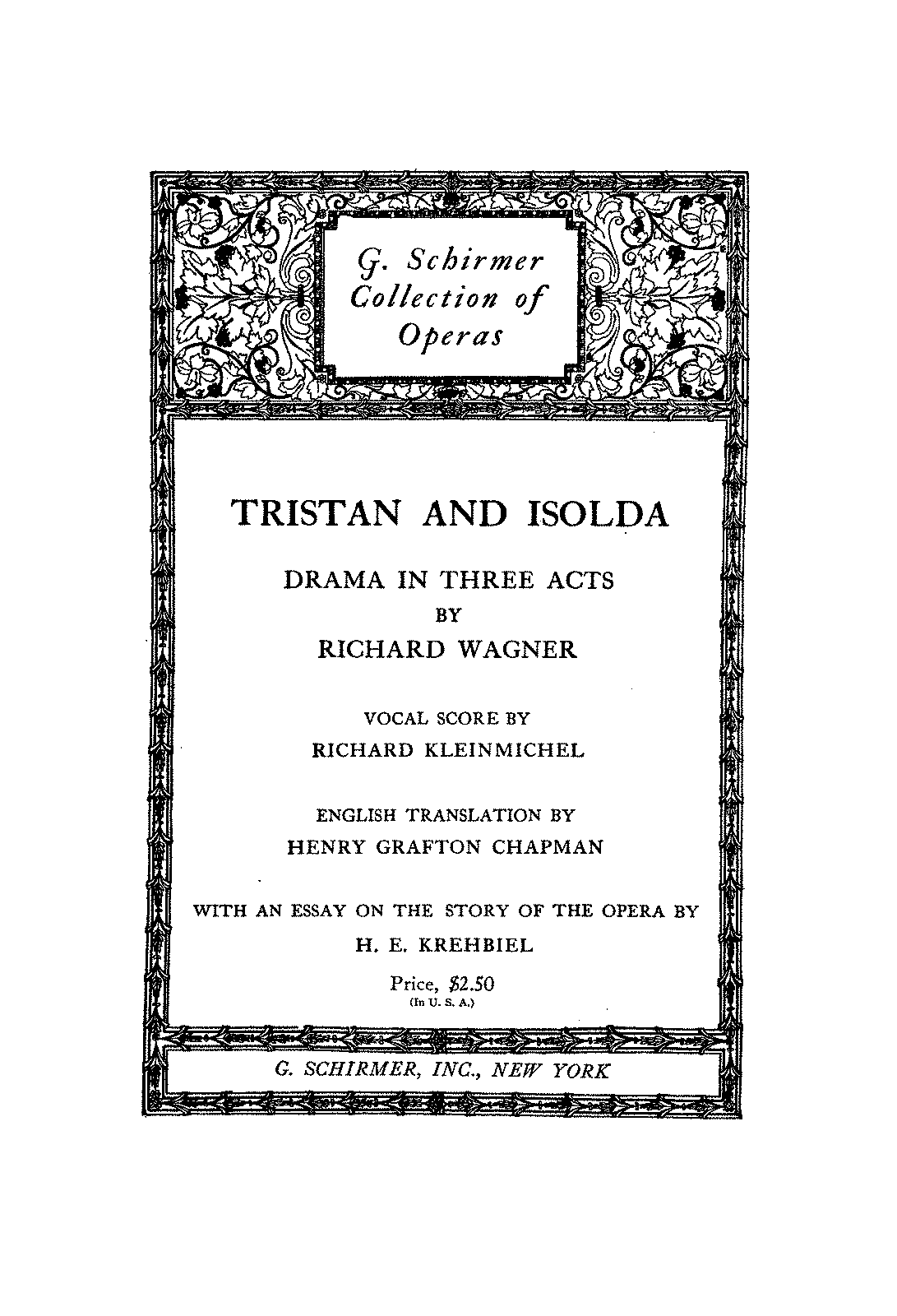 Tristan Und Isolde, WWV 90 (Wagner, Richard) - IMSLP: Free Sheet Music ...