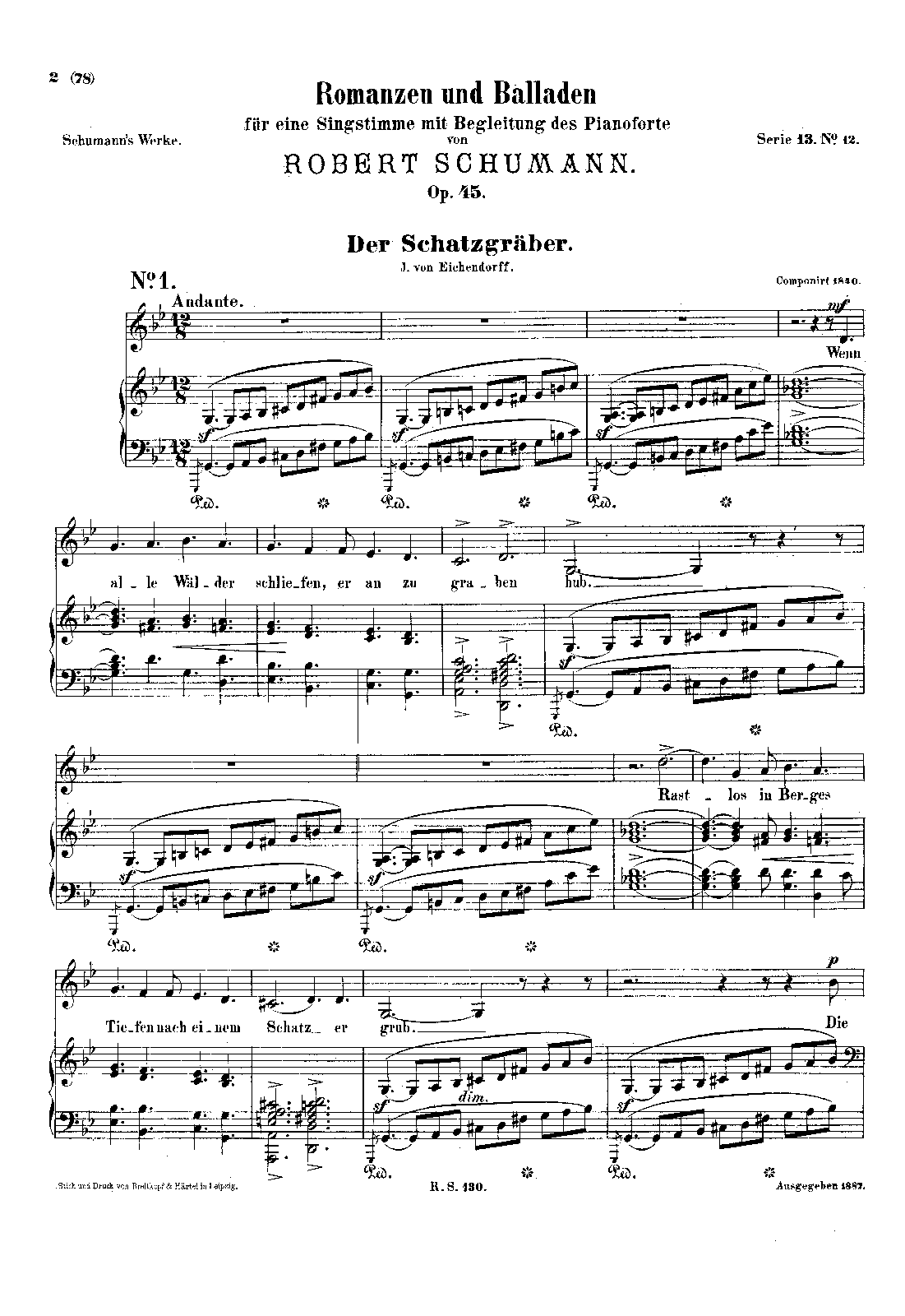 Romanzen und Balladen, Vol.I, Op.45