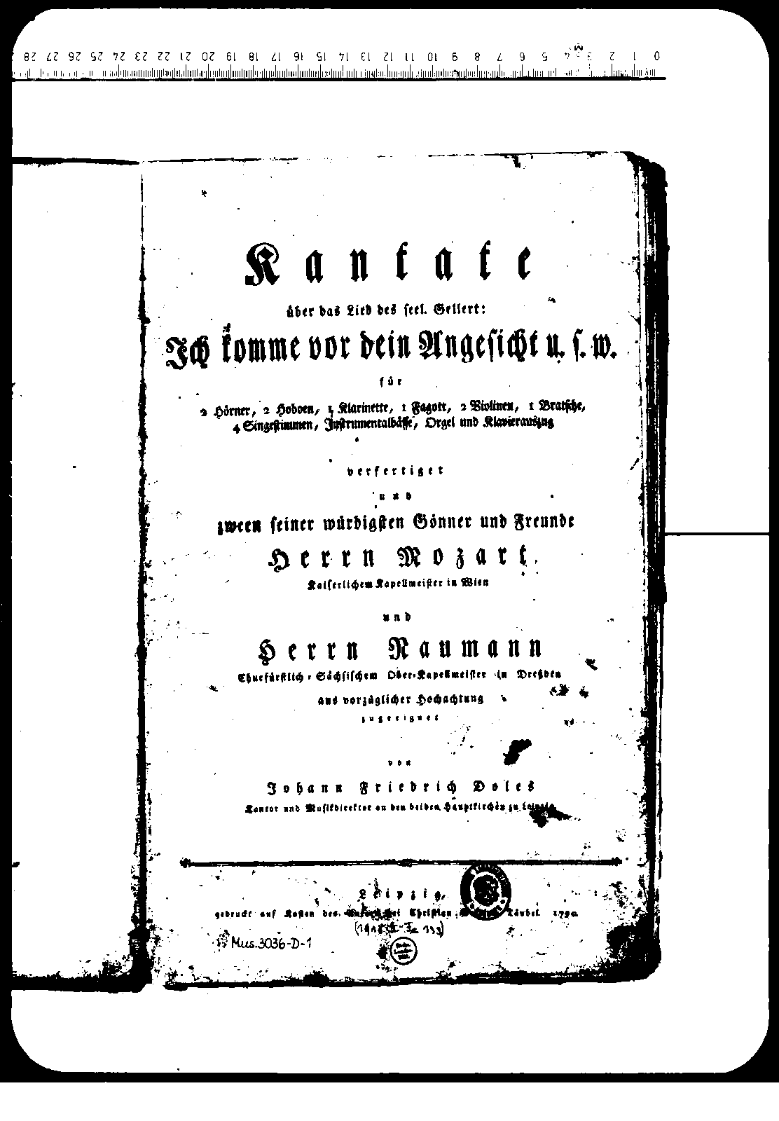 Ich komme vor dein Angesicht (Doles, Johann Friedrich) IMSLP