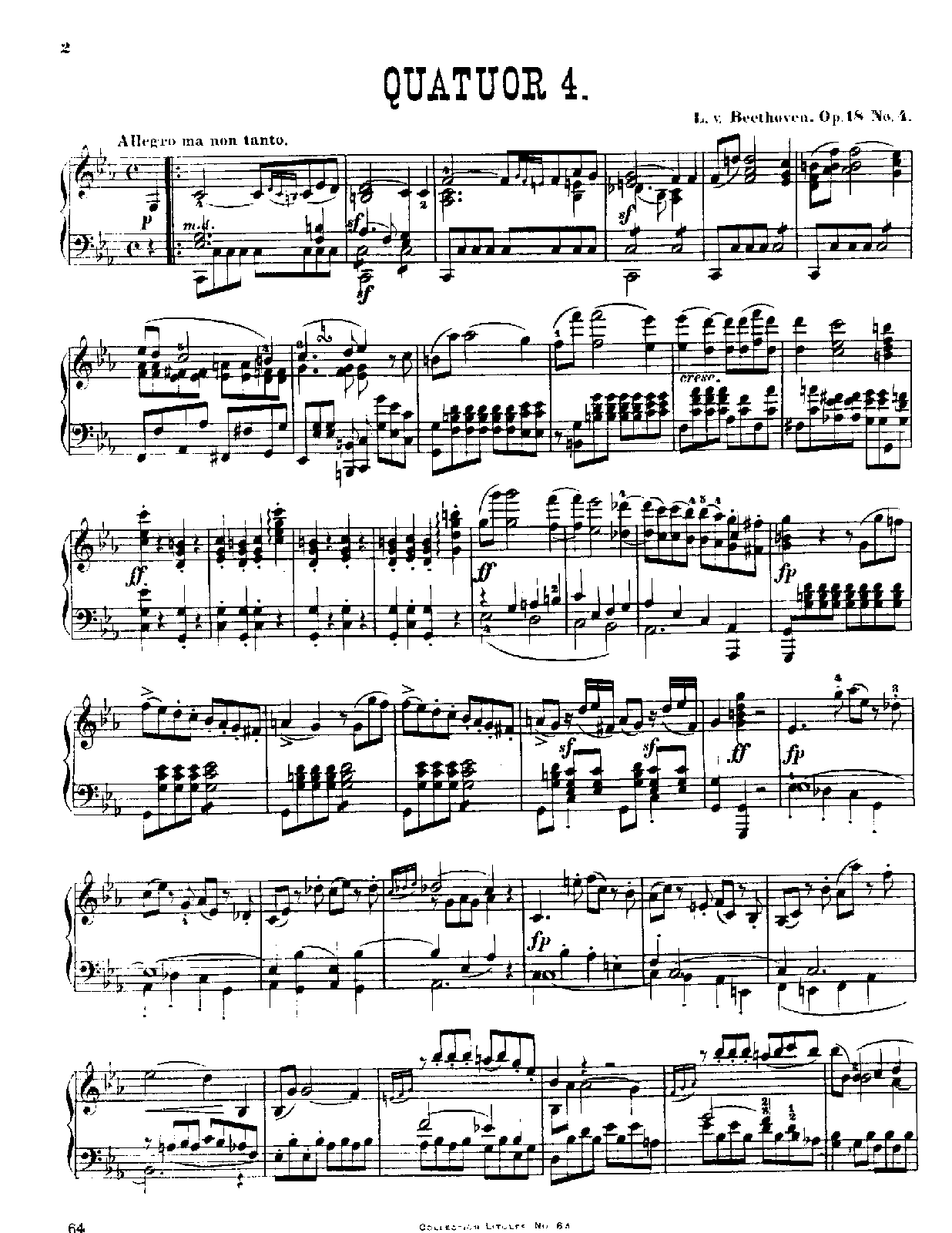 String Quartet No.4, Op.18 No.4 (Beethoven, Ludwig van) IMSLP Free