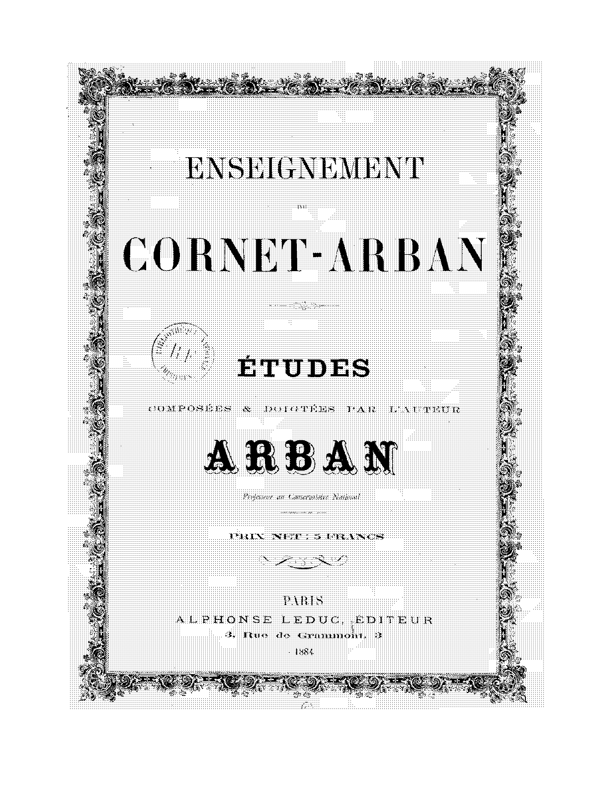 Enseignement Du Cornet-Arban (Arban, Jean-Baptiste) - IMSLP