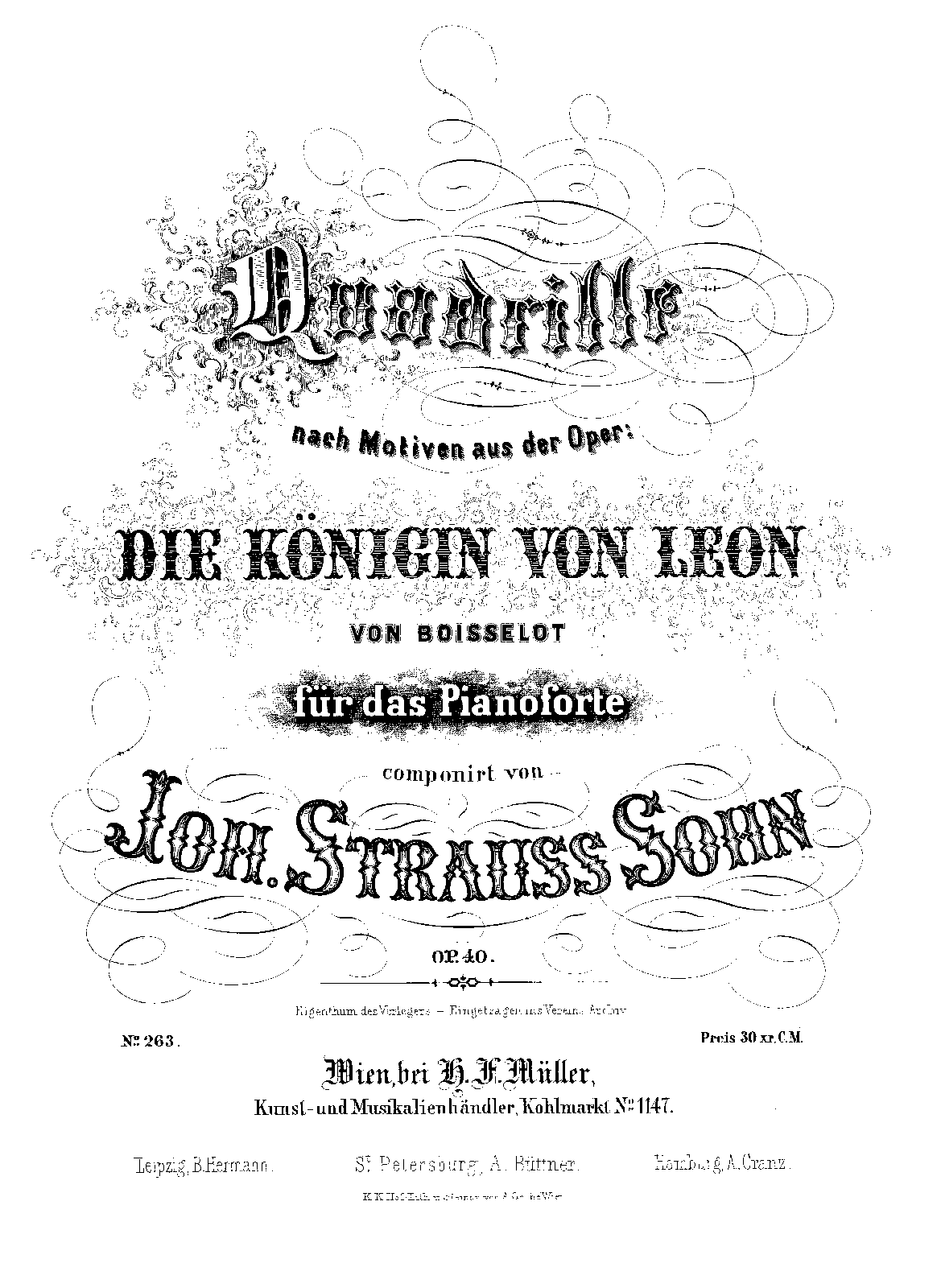 Quadrille nach Motiven aus der Oper 'Die Königin von Leon'