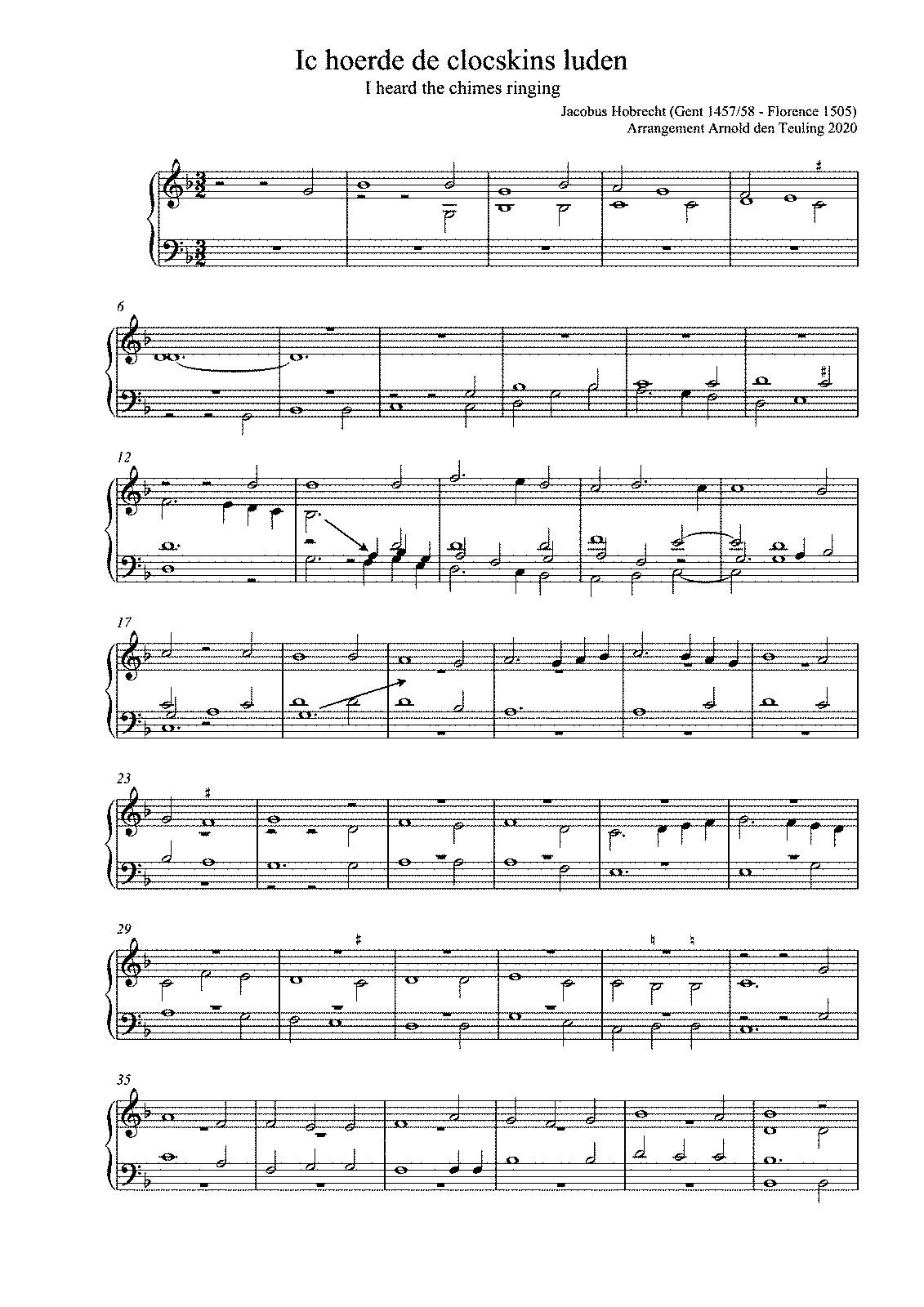 Ic hoerde de clocskins luden (Obrecht, Jacob) - IMSLP