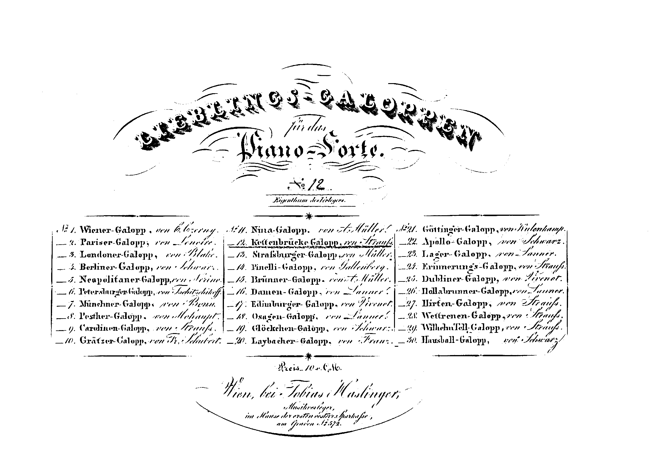 Kettenbrücke-Galoppe, Op.21a