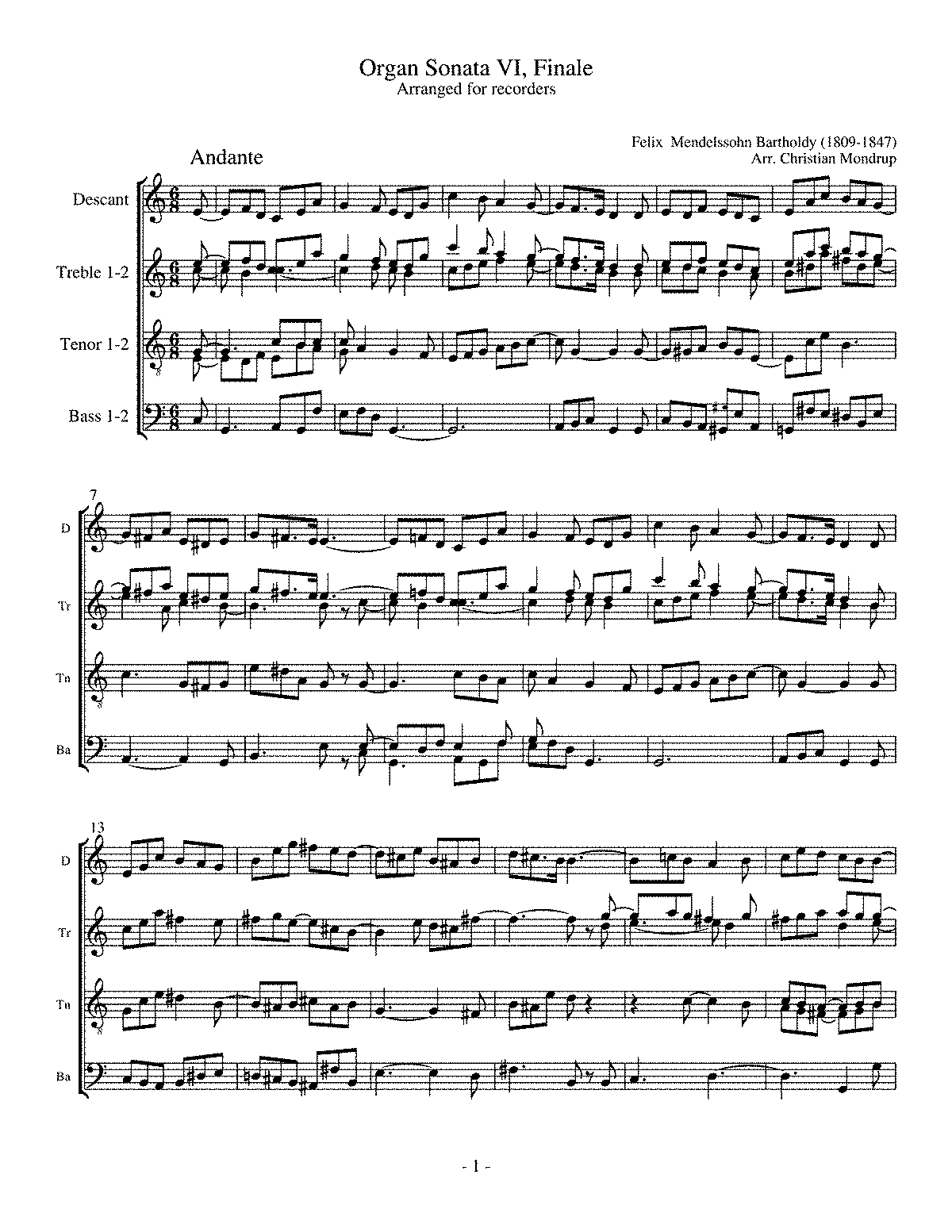 Organ Sonata No.6, MWV W 61 (Mendelssohn, Felix) - IMSLP