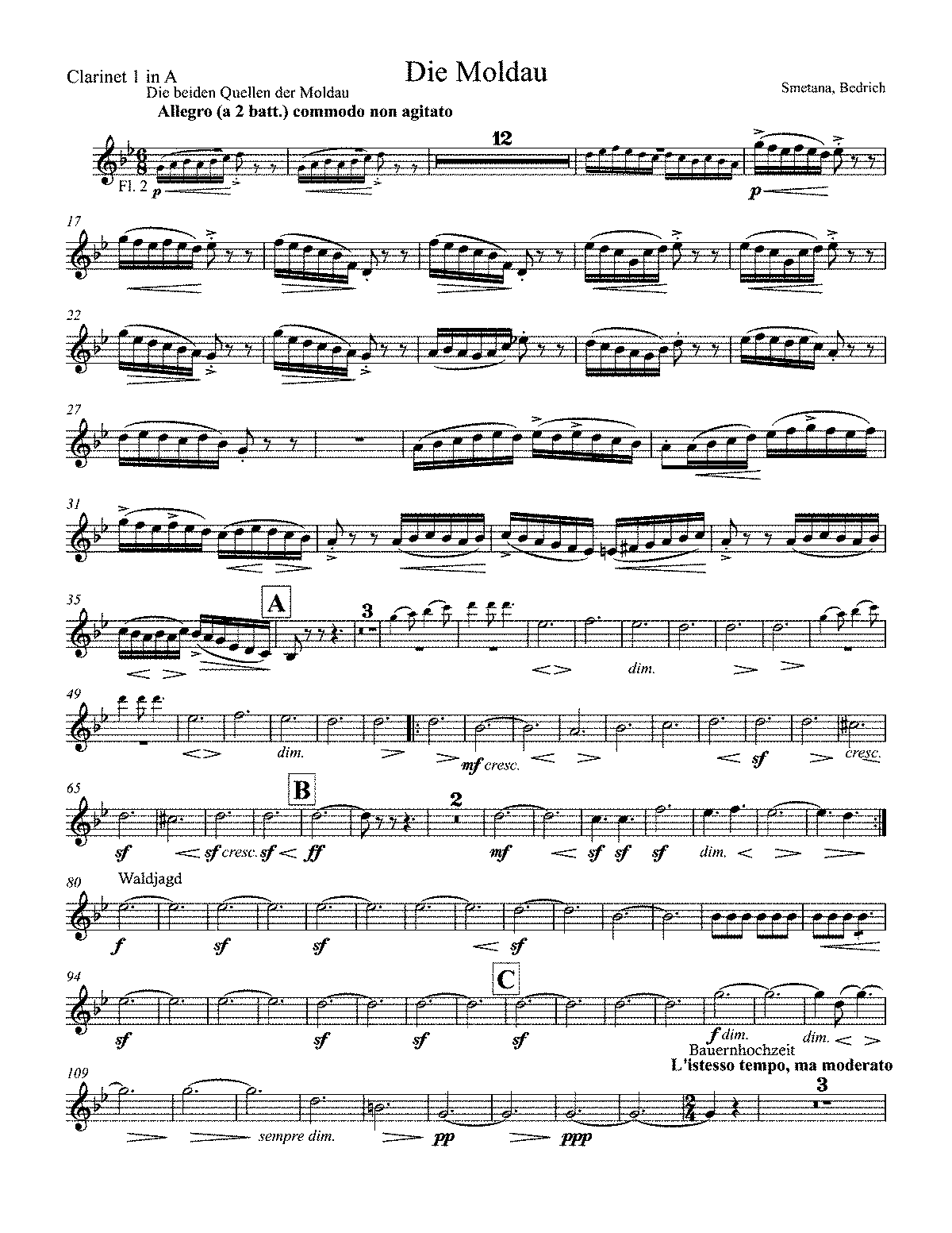 Vltava, JB 1:112/2 (Smetana, Bedřich) - IMSLP: Free Sheet Music PDF ...