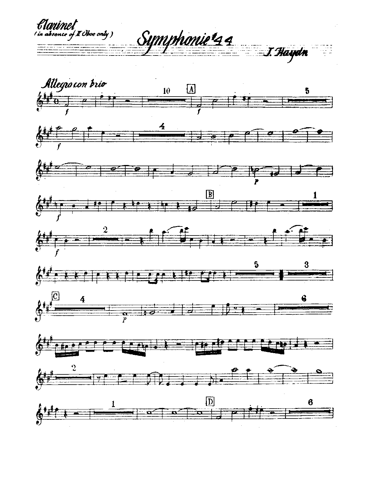 File:PMLP59952-Haydn Symphony No.44 in E minor, Hob.I 44 - Clarinet (Bb, Alt. Oboe 2).pdf