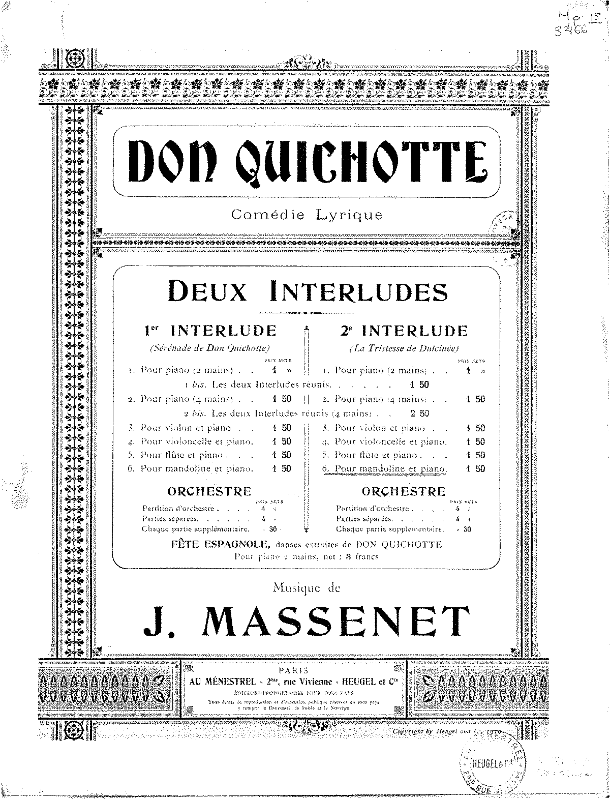 Don Quichotte (Massenet, Jules) - IMSLP