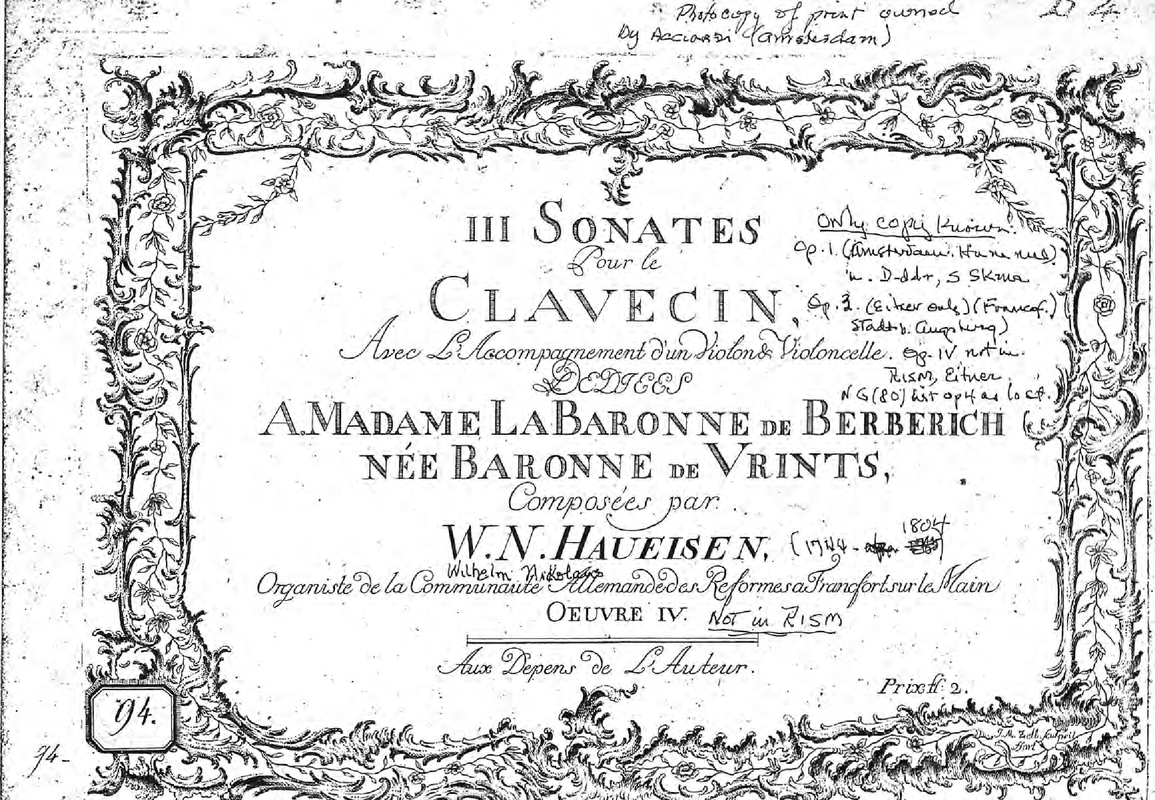 3 Harpsichord Sonatas, Op.4