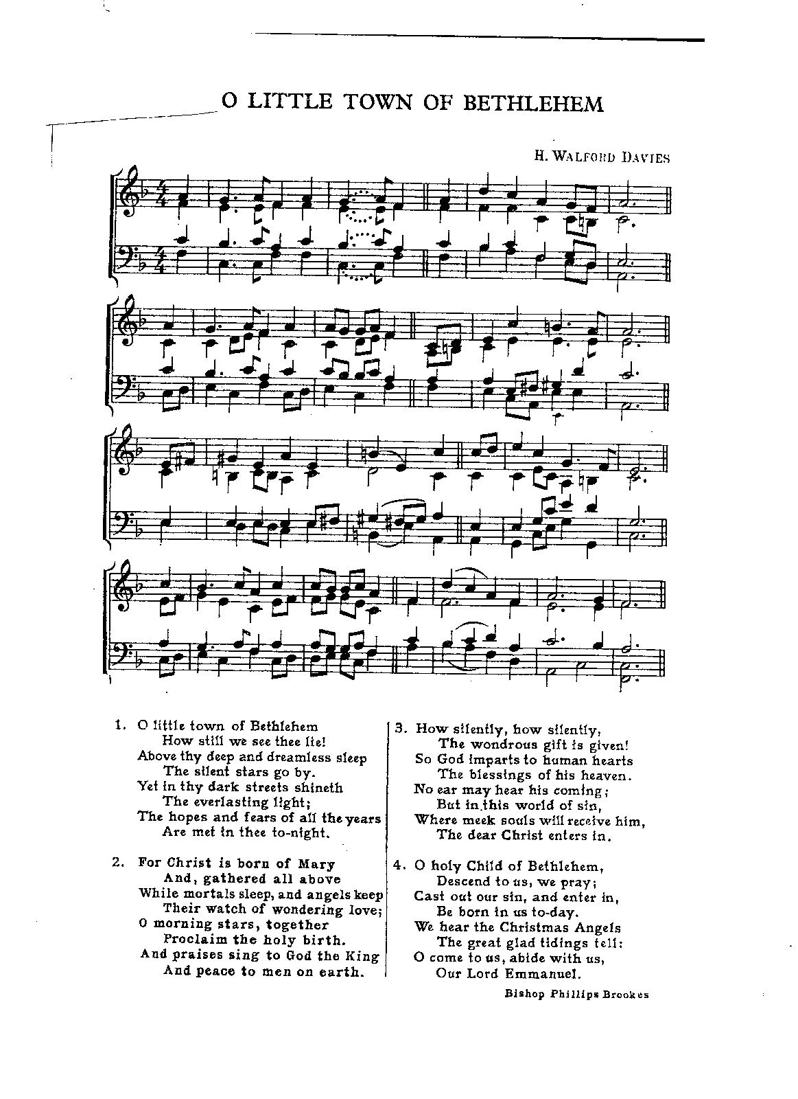O Little Town of Bethlehem (Davies, Walford) IMSLP