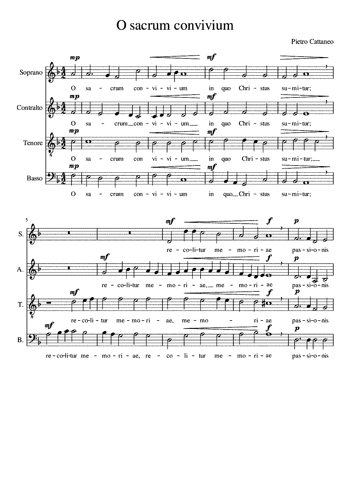 O sacrum convivium (Cattaneo, Pietro) - IMSLP