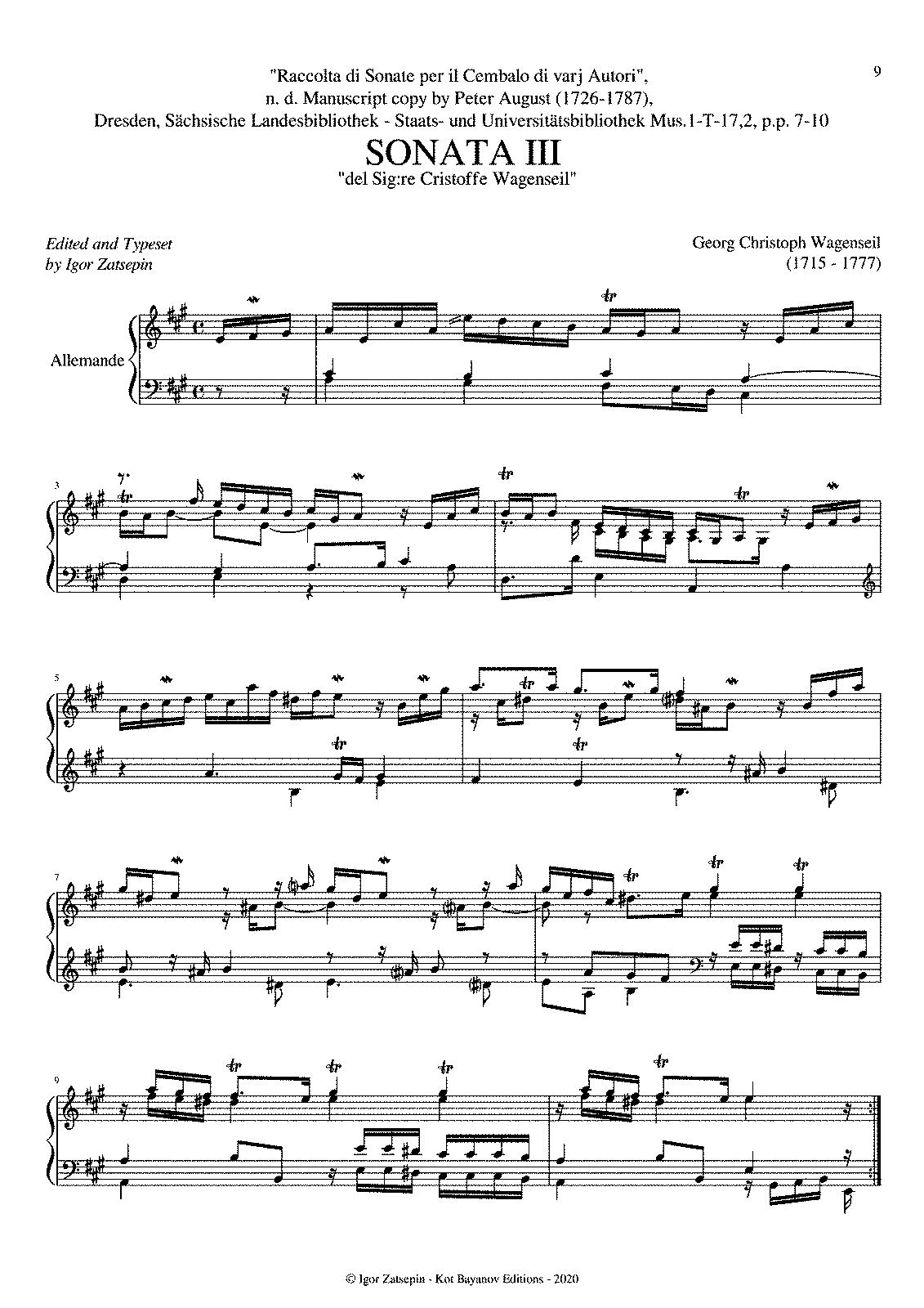 Keyboard Suite in A major, WV 60 (Wagenseil, Georg Christoph) - IMSLP