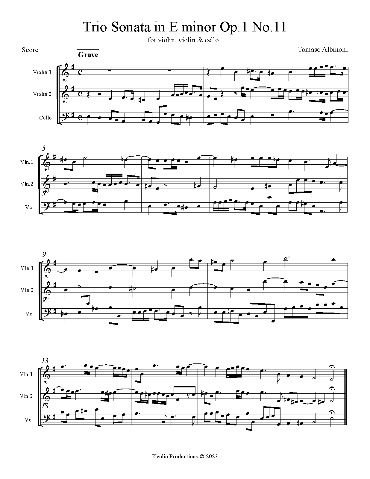 Trio Sonata in E minor