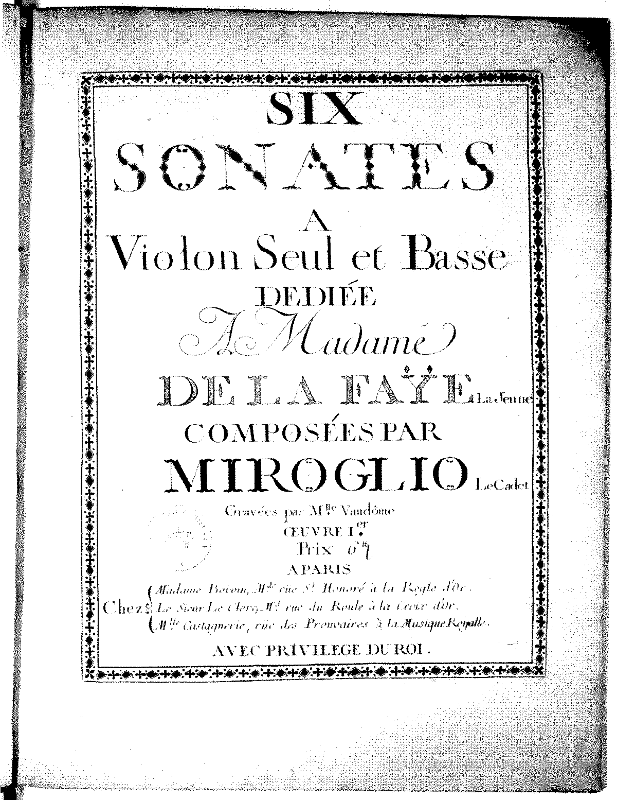 6 Violin Sonatas, Op.1 (Miroglio, Jean Baptiste) - IMSLP