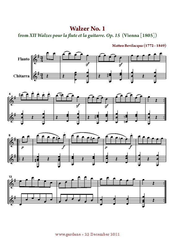 12 Waltzes for Flute and Guitar, Op.15 (Bevilacqua, Matteo) IMSLP