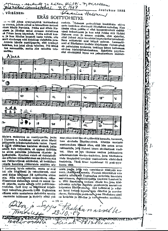 Lullaby for violin and kantele (JS 222)