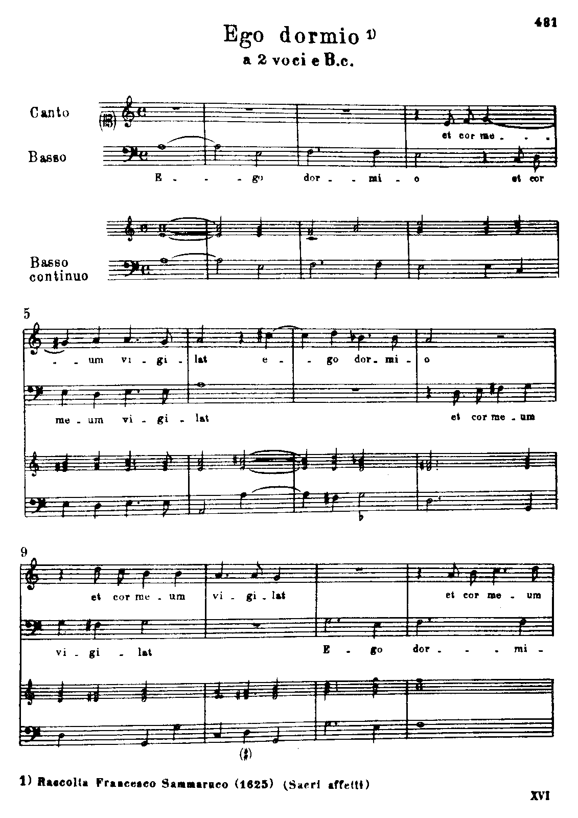 Ego dormio et cor meum vigilat, SV 300