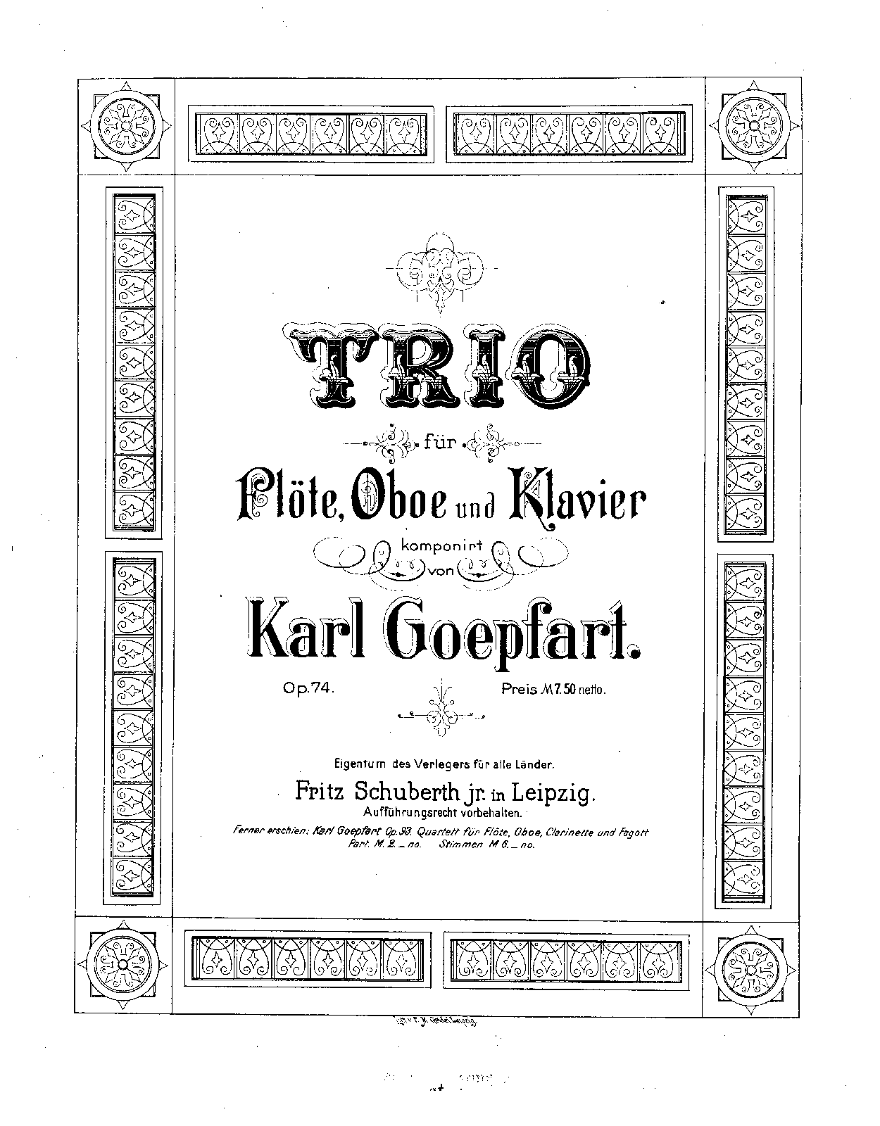 Trio for Flute, Oboe and Piano, Op.74 (Goepfart, Karl Eduard) IMSLP