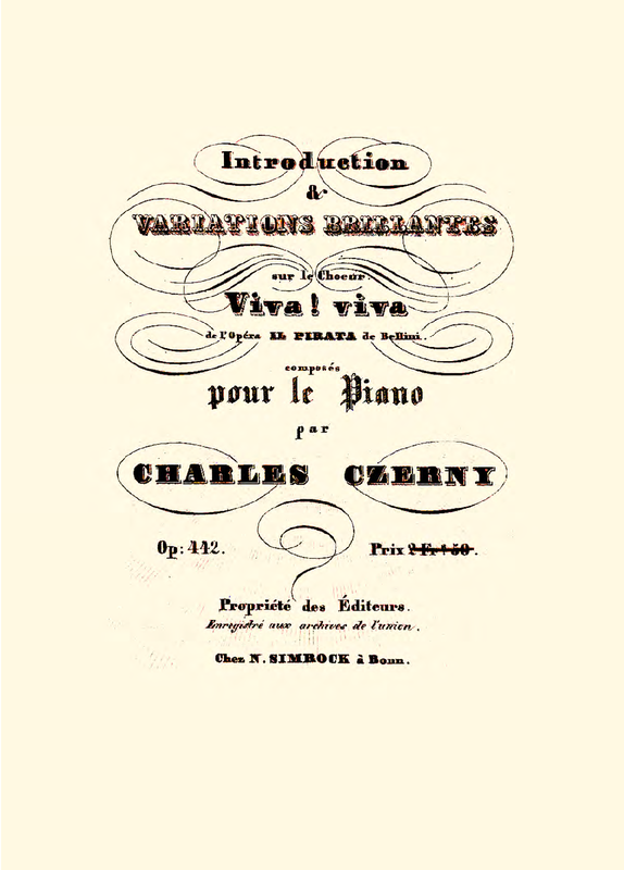 Introduction et Variations brillantes sur le choeur 'Viva! viva' de l'opéra 'Il pirata' de Bellini pour le piano